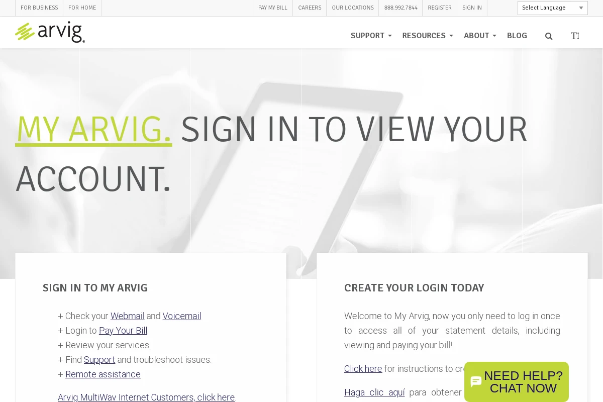 arvig.net interfaccia webmail