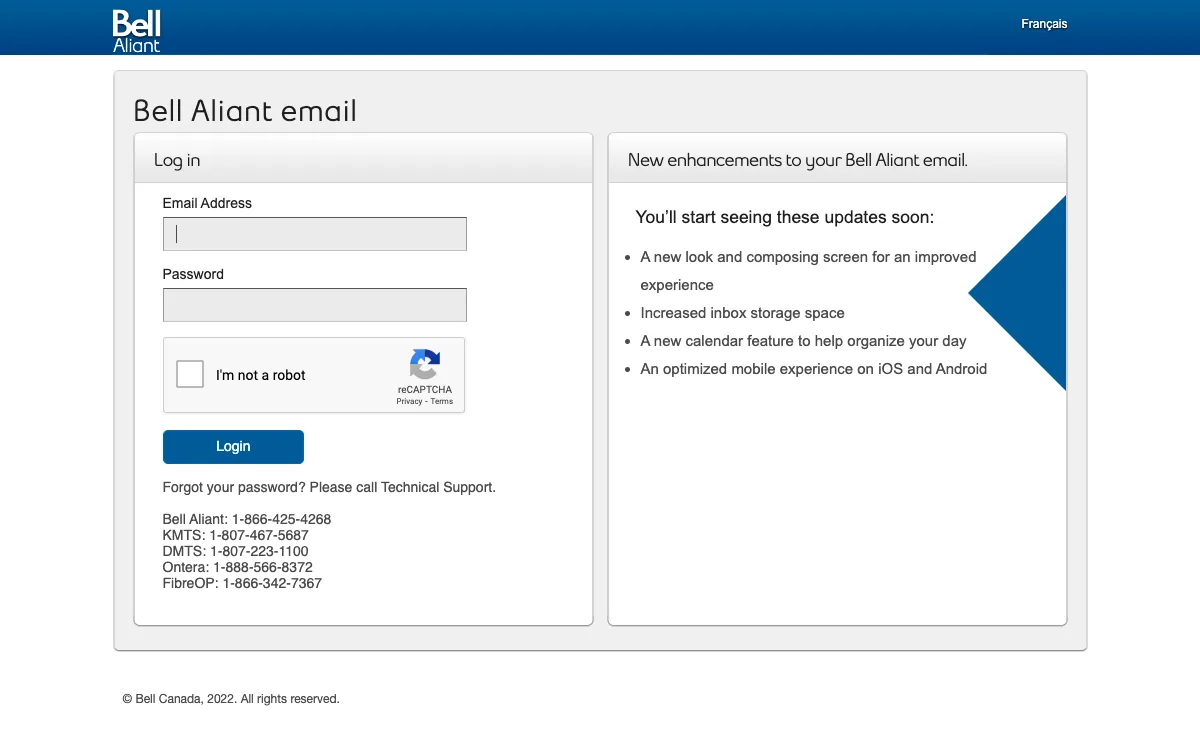 bellaliant.net interfaccia webmail