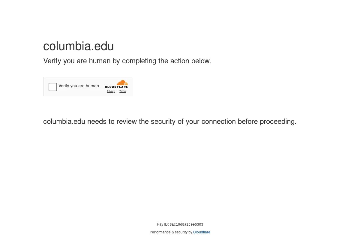 columbia.edu Webmail-Oberfläche