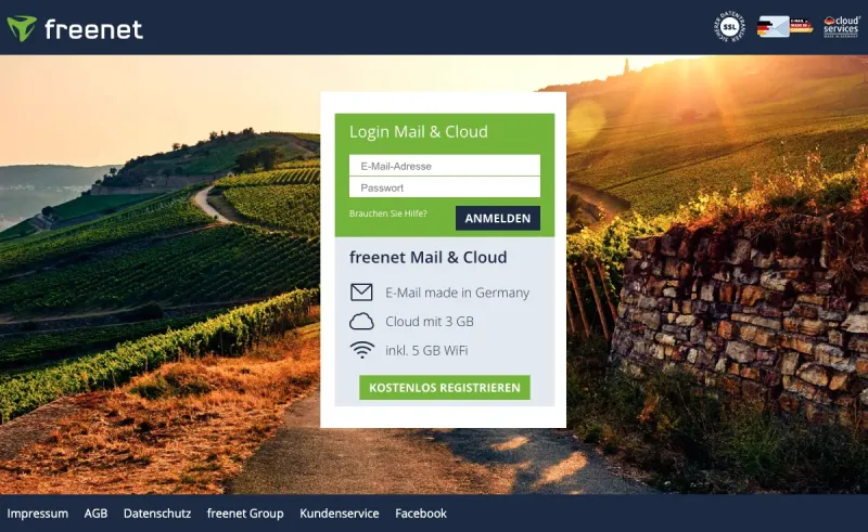 freenet.de interface de webmail