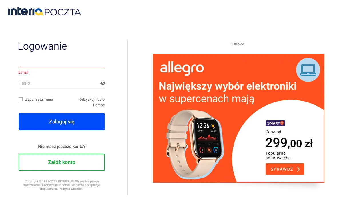 interia.pl webmail-interface