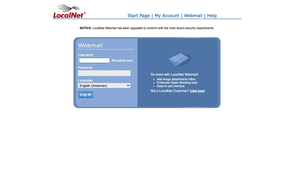 localnet.com interfejs poczty internetowej