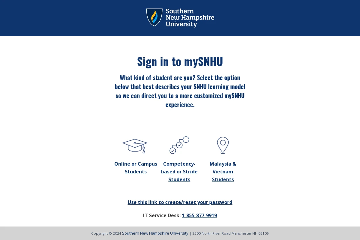 my.snhu.edu interfaccia webmail