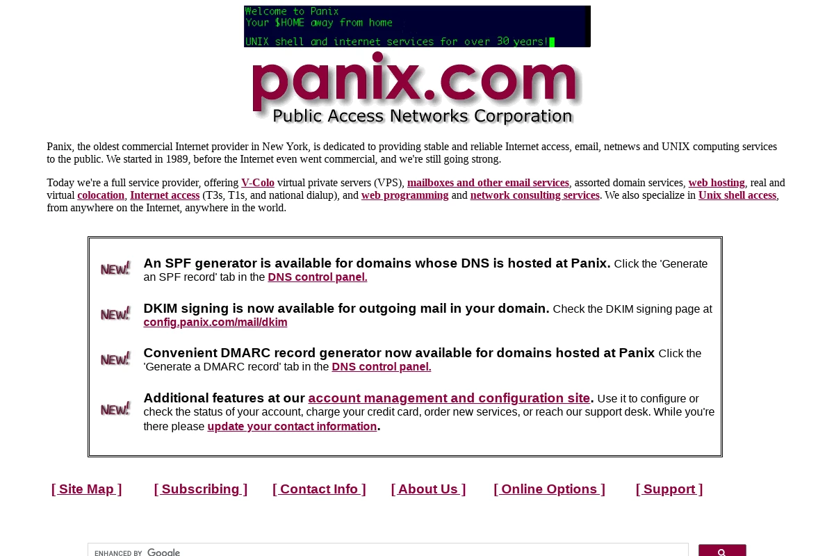 panix.com interfaccia webmail