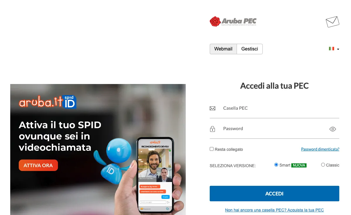 pec.it interfaccia webmail