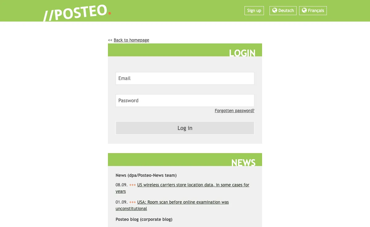 posteo.de interfaccia webmail