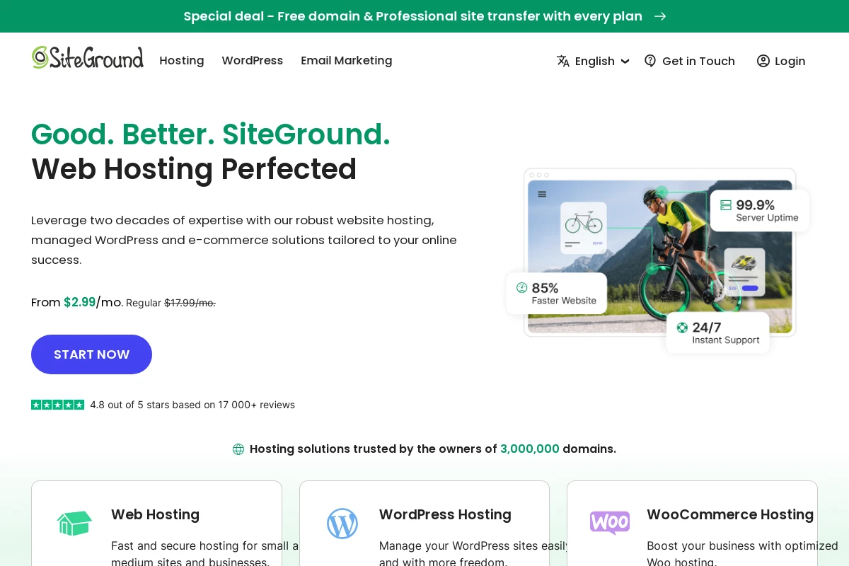 siteground.com Webmail-Oberfläche