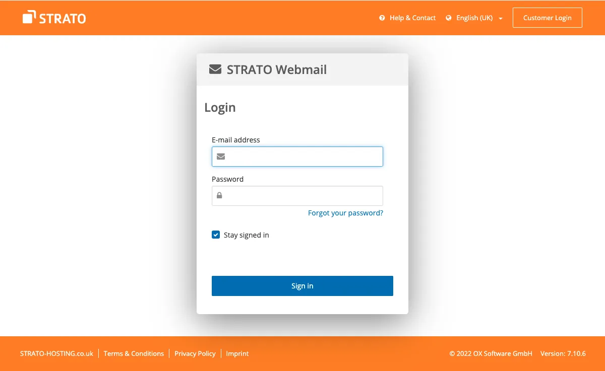 strato.com интерфейс веб-почты