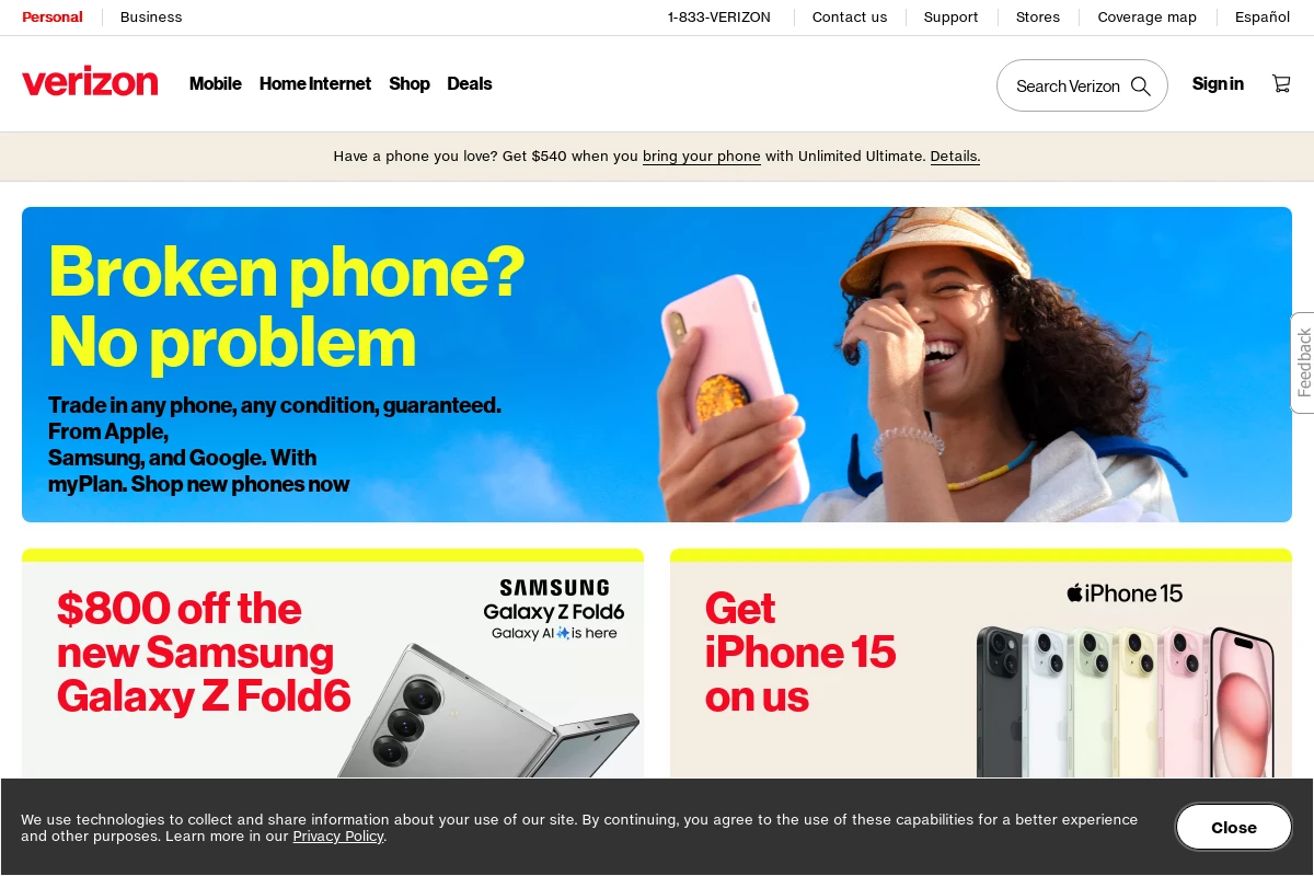 verizon.com interfejs poczty internetowej