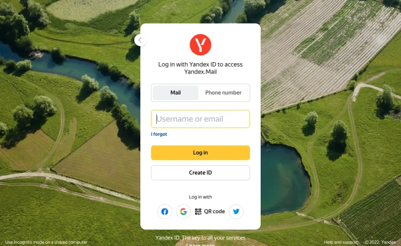 yandex.com interfejs poczty internetowej